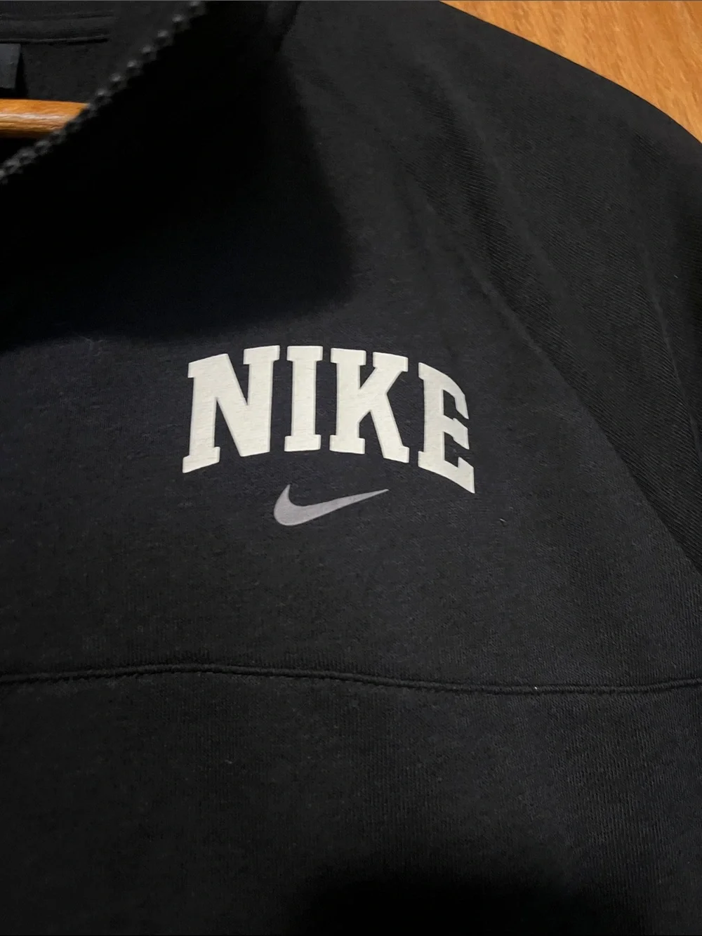 Nike Black Crop Top Zip-Front Pullover